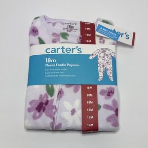 Carter's Purple and Green Floral Fleece Sleeper
